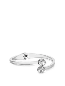 Image of Jon Richard Silver Plated Crystal Ball Bangle Bracelet, Silver, Women