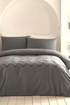 Image of 'Geo Tuft' 100% Cotton Embellished Duvet Cover Set
