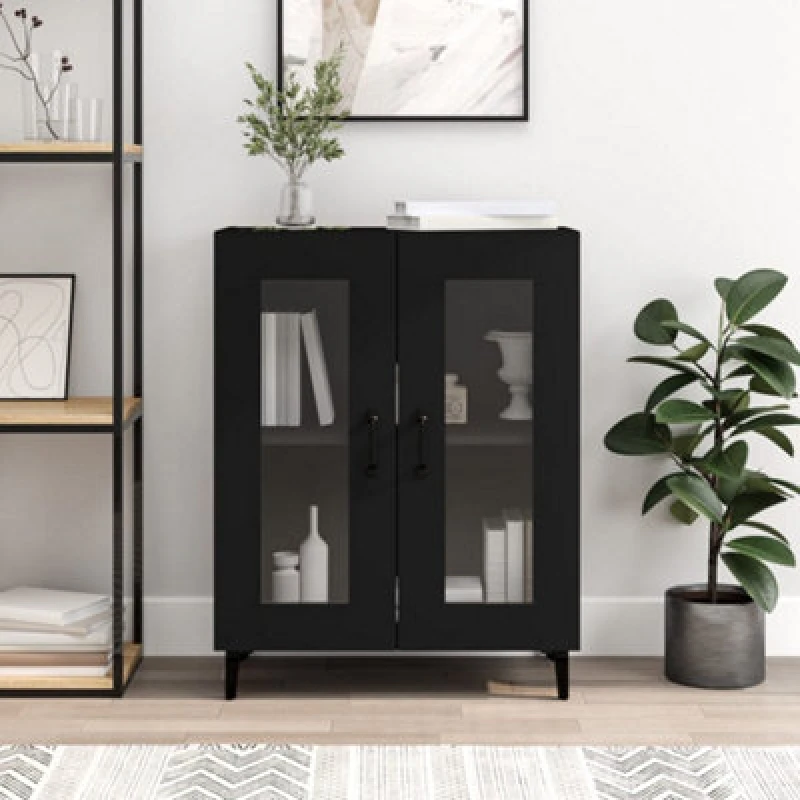 Image of Vidaxl Sideboard Black 69.5X34X90 Cm Engineered Wood