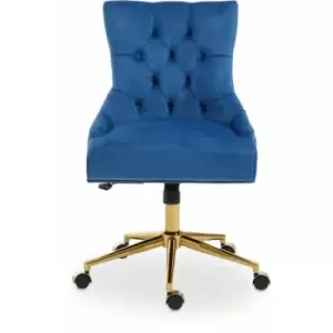 Image of Anita Blue Velvet Home Office Chair - Premier Housewares