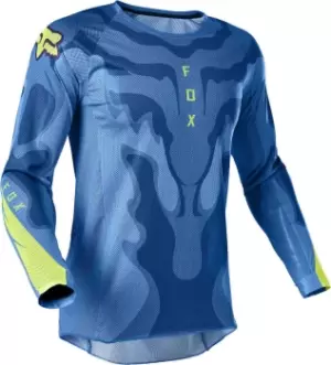 Image of FOX Airline Exo Motocross Jersey, blue-yellow Size M blue-yellow, Size M