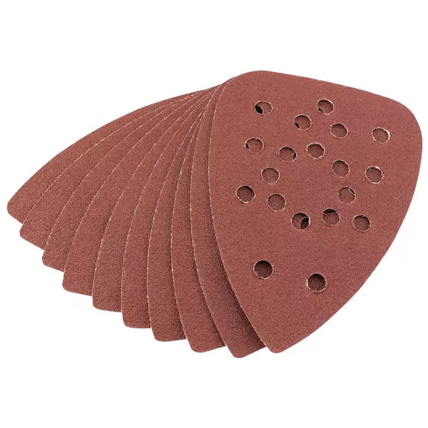 Image of Draper Ten 80 Grit Hook and Loop Tri Base Sander Sheets (140 x 140 x 93mm)