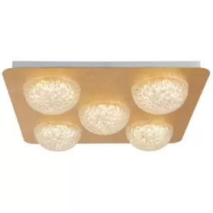 Image of Searchlight Celestia 5 Light LED Ceiling Light - Gold Leaf With Clear Acrylic