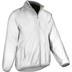 Image of Mens Luxe Reflective Hi-Vis Jacket (xl) (Neon White) - Neon White - Spiro