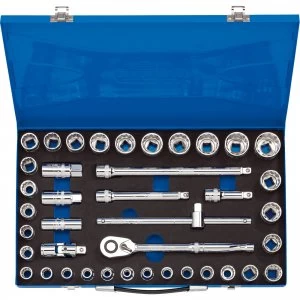 Image of Draper 40 Piece 1/2" Drive Bi Hex Socket Set Metric and Imperial 1/2"