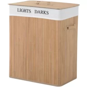 Image of HOMCOM Laundry Hamper Large 100L Double Washing Clothes Basket
