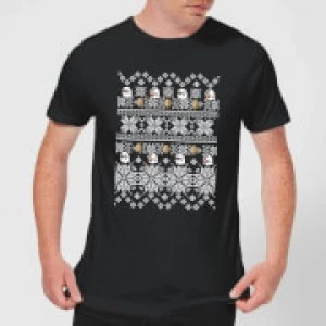 Image of Nintendo Super Mario Retro Boo Mens Christmas T-Shirt - Black - M