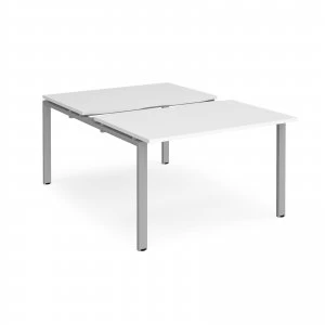 image of Adapt II Sliding top Back to Back Desk s 1200mm x 1600mm - Silver Frame