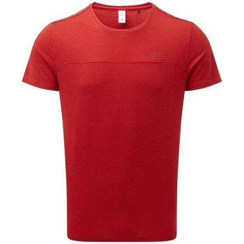Image of Tog 24 Ballam Mens Performance Striped Tshirt - Crimson