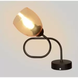 image of Helam Marietta Table Lamp Black, Amber 22cm