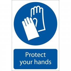 Image of Draper Protect Your Hands Sign 200mm 300mm Standard