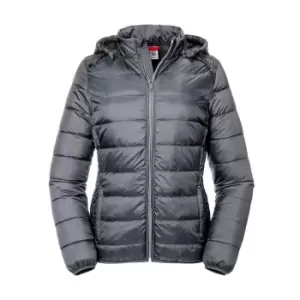 Image of Russell Womens/Ladies Ladies Hooded Nano Jacket (XS) (Iron Grey)