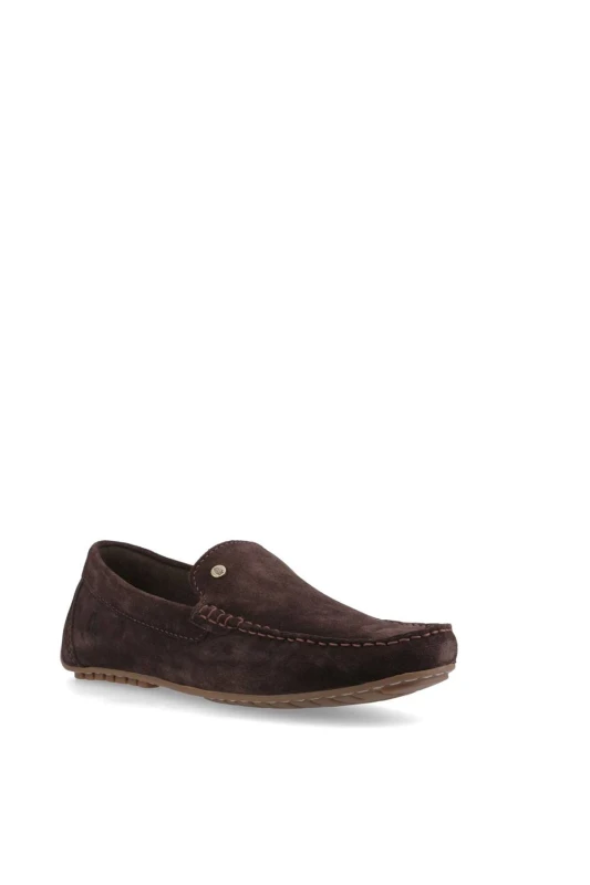 Image of Hush Puppies Mens Ralph Suede Shoe in Brown Size: 6 Brown Male 6