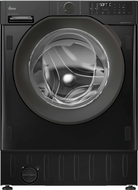 Image of Hoover H-WASH&DRY 400 Pro BH4S696M6DR9B-80 WiFi Connected Integrated 9Kg / 6Kg Washer Dryer with 1600 rpm - Black / Anthracite, A Rated [Wash Only]