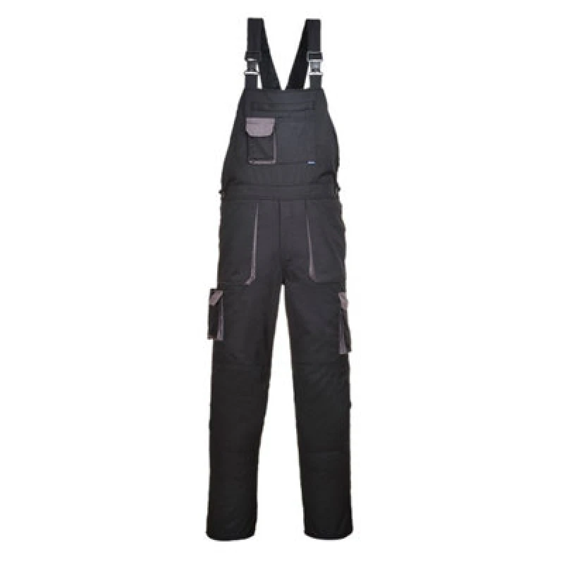 Image of Portwest Texo Contrast Bib and Brace TX12BKR4XL Colour: Black