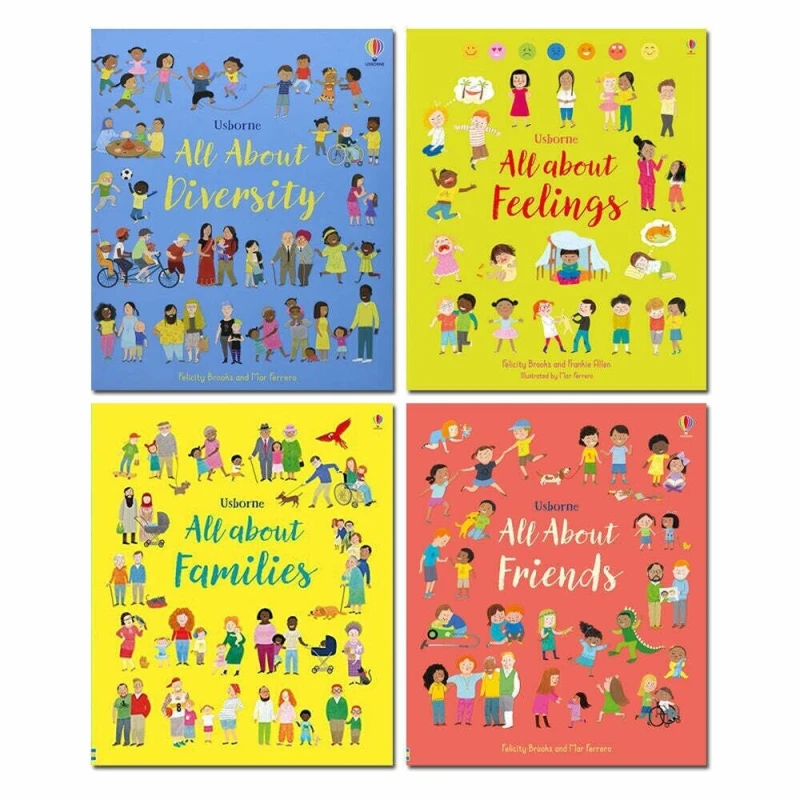 Image of Usborne All About Feelings Friends and Families My First Books 4 Book Set Hardcover Felicity Brooks Books