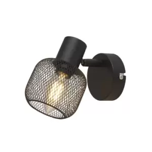 image of Searchlight Meshy Cage Single Spotlight - Black