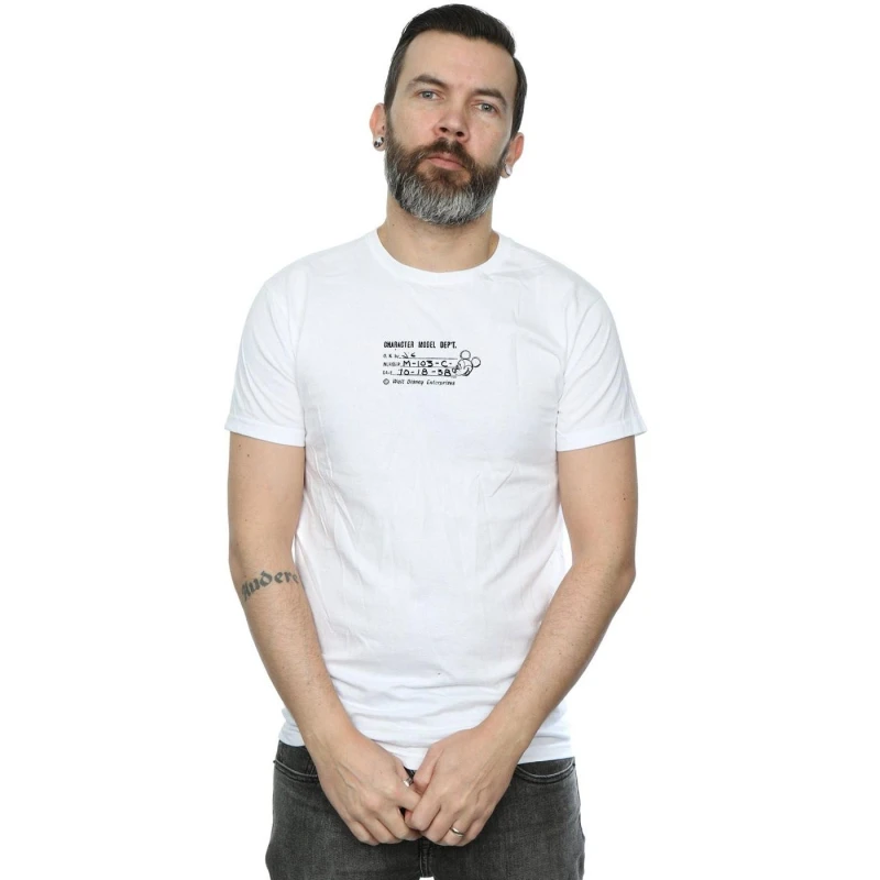 Image of Disney Men Mickey Mouse Character Model Dept. T-Shirt in White Size: Small White S Male 5059114635559