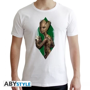 Image of Marvel - Teen Groot Mens Large T-Shirt - White