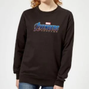 Image of Avengers Endgame Logo Womens Sweatshirt - Black - XS