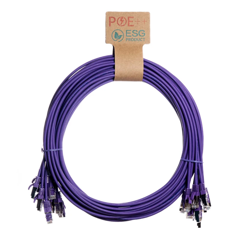 Image of Cablenet Cablenet 0.3m Cat6a RJ45 Violet U/FTP LSOH 30AWG Slim Snagless Booted Patch Lead (PK10) SL65-7003P