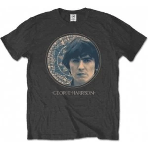 George Harrison Circular Portrait Mens Charcoal TS: Large