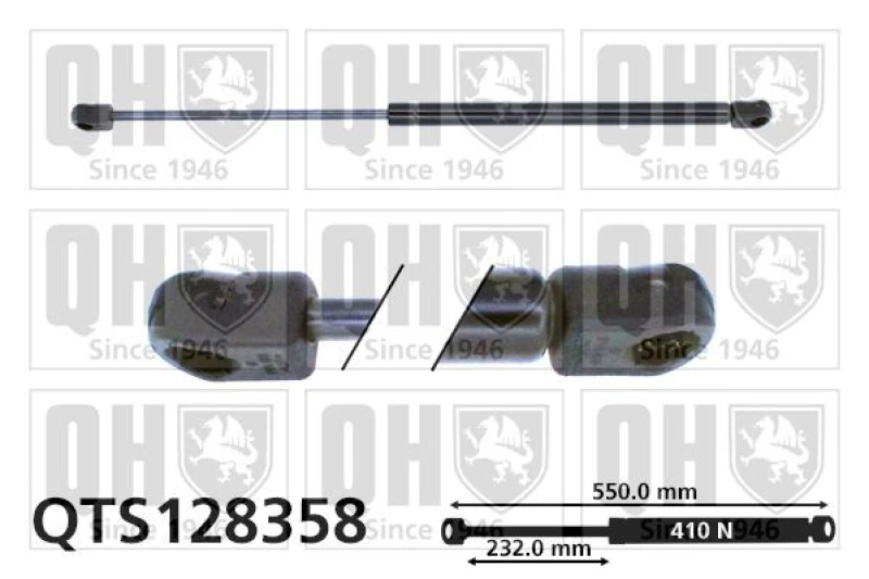 Image of QUINTON HAZELL Tailgate strut QUINTON HAZELL QTS128358