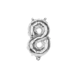 image of Foil Balloon Number 8 (Silver)