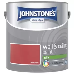 Image of Johnstones Vinyl Silk Emulsion Rich Red 2.5 Litre