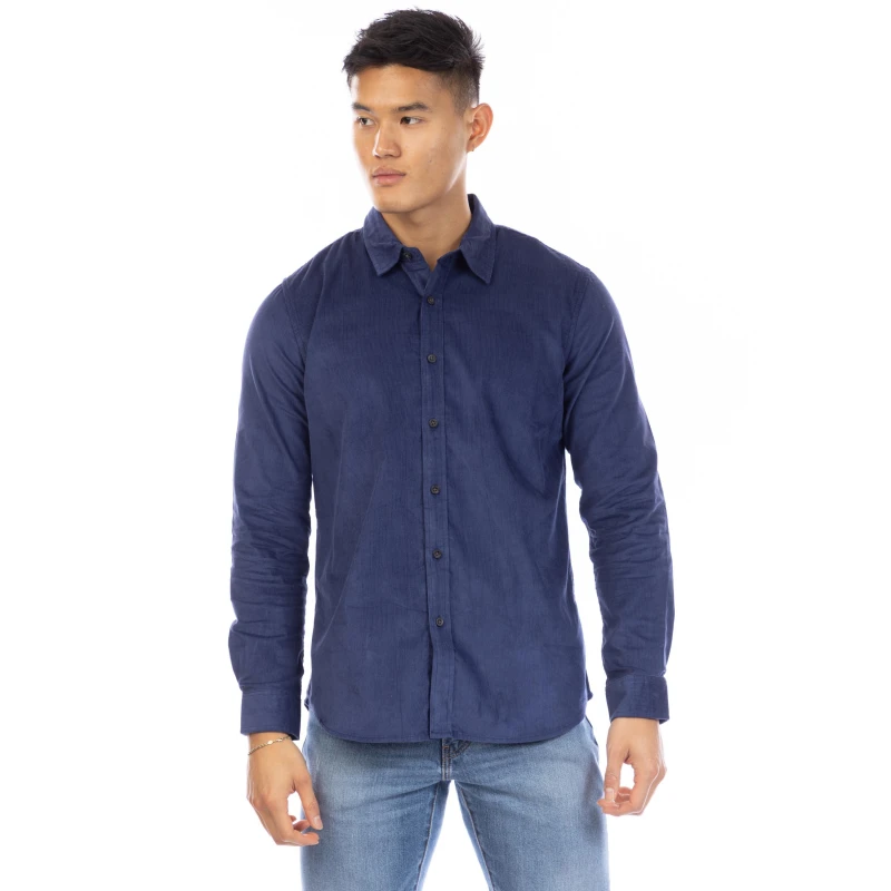 Image of Peter Werth Mens W Douglas Long Sleeve Shirt Navy male Large