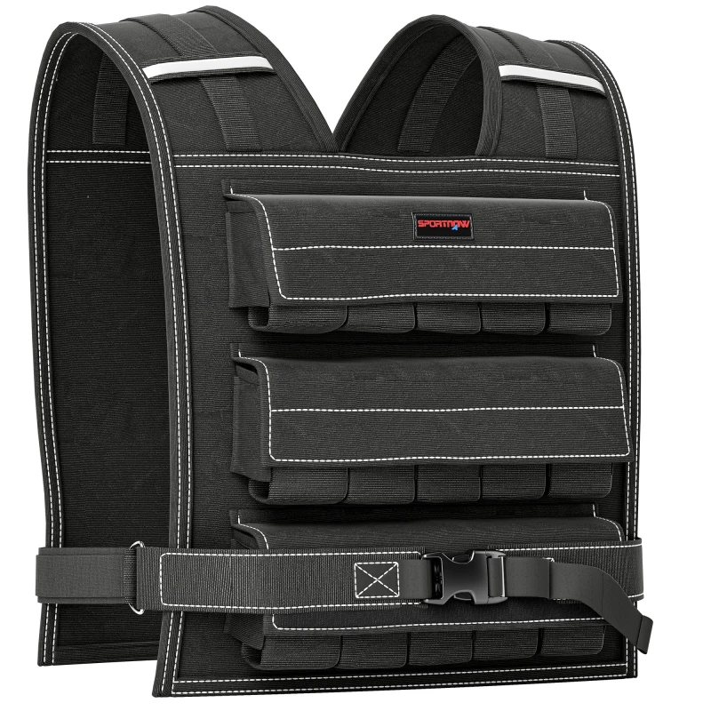Image of SPORTNOW 30KG Adjustable Weighted Vest with 30 Metal Weights, Black A91-358V02BK