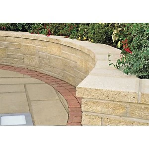 Image of Marshalls Saxon Textured Coping Stone Buff 600 x 136 x 50mm