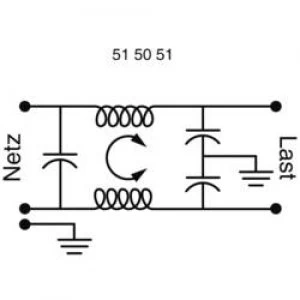 image of Mains filter IEC socket 250 V AC 1 A 3.7 mH L x