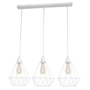 Karo Straight Bar Pendant Ceiling Light White 78cm