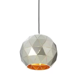 image of Premier Housewares Small Mateo Pendant Ceiling Light - Silver