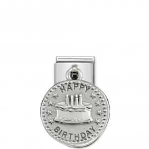 image of Nomination Composable Classic Charm Wishes Silver Happy Birthday Link 331804/06