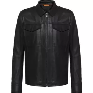 Image of BOSS Jobeaan Leather Jacket - Black