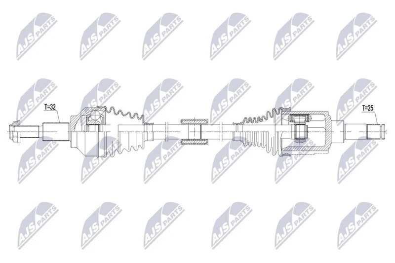 Image of NTY NPW-CH-178 Drive shaft Automatic Transmission, Front Axle Left Drive Shaft (13)