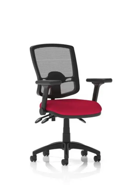 Image of Eclipse Eclipse Plus III Lever Task Operator Chair Deluxe Mesh Back With Bespoke Colour Seat In Bergamot Cherry with Height Adjustable and Folding Arm