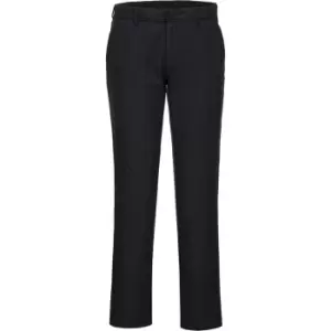 Image of Portwest Mens Stretch Slim Chino Trousers Black 30" 31"