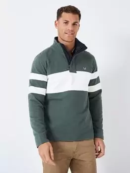 Image of Crew Clothing Padstow Pique Sweatshirt, Green Size M Men