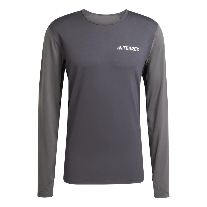 Image of Long-sleeve multi-synthetic T-Shirt adidas Gris Male S