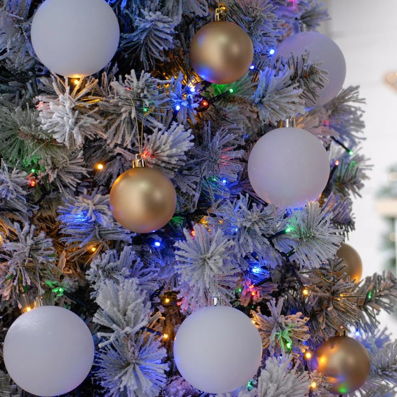 Image of Festive Indoor & Outdoor 7ft Christmas Tree Compact Lights 1000 Multi-Coloured LEDs