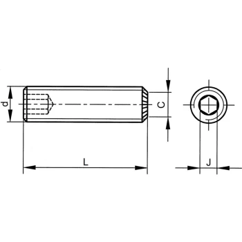 Image of 3/16 BSW X 3/4 Skt Set Screw - Knurled Cup Point (GR-45H) (14.9)