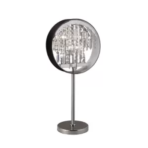 Image of Geo Table Lamp Black Shade 7 Light G4 Polished Chrome/Crystal, NOT LED/CFL Compatible
