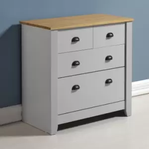 Image of Seconique Ludlow 2+2 Chest of Drawers in Grey and Oak