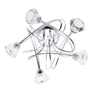 Image of Bhs Marianne Flush Ceiling 5 Light Chrome