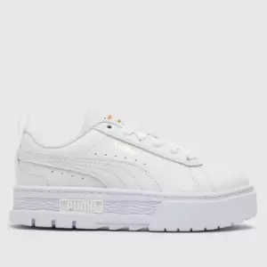 PUMA White Mayze Girls Junior Trainers