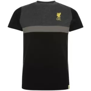Image of Liverpool FC Childrens/Kids Panel T-Shirt (5-6 Years) (Black/Charcoal/Gold)