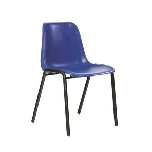 image of Trexus Stackable Polypropylene Chair Blue with Black Metal Frame